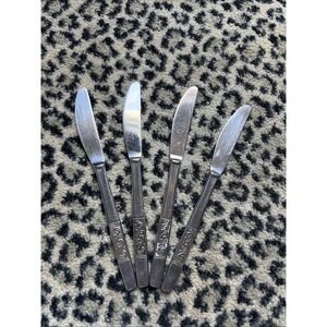 Amefa Stainless Royal Damask Dinner Knife Holland Lot Of 4 - Flatware Silverware